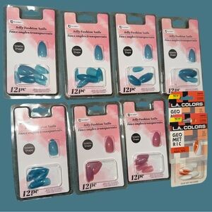 9 packs mixed L.A. Colors & Jelly Press on Nails